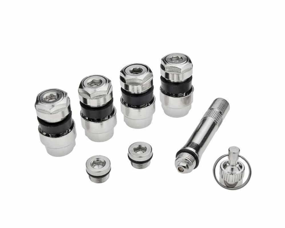 Skryté ventilky pro alu ráfky, kovové, ø 8,3 mm typ BBS, stříbrné