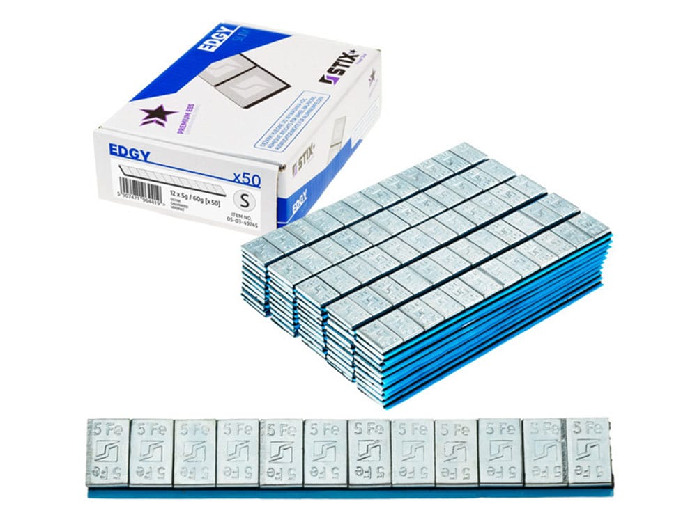 Závaží barevné samolepicí STIX 12x5G / Wide Band EDGY stříbrné 50 ks
