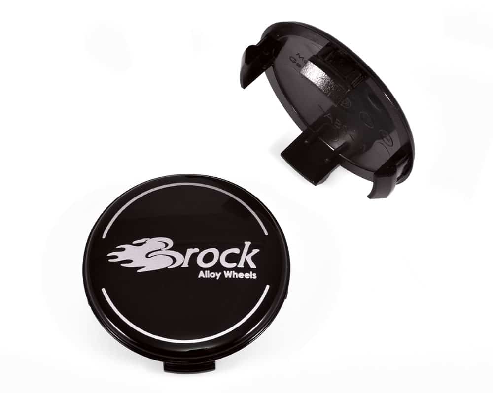 Středová krytka alu kola Ø 53,5/56,5 mm M57, černá lesk, logo Brock