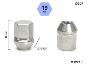 Kolové matice rozměr M12x1,5mm