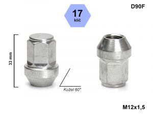 Kolové matice M12x1,5 mm