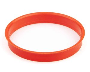Vymezovací kroužek kol 65,1 / 63,4 (S30), plast, červená, přesah kužele 4mm