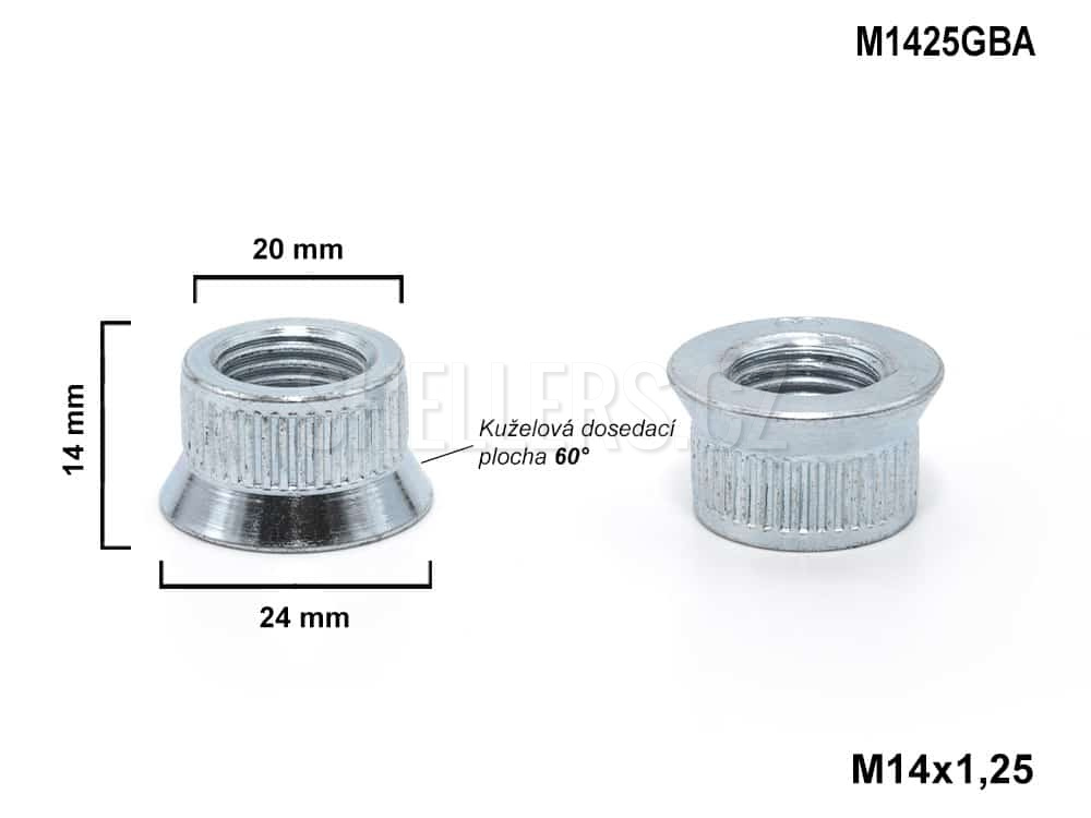 Vložka se závitem M14x1.25 kuželové sedlo