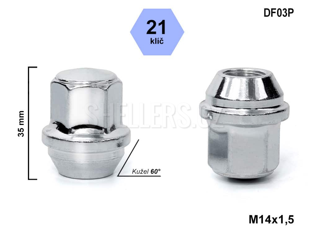 Matice_M14x15_kuzel_DF03P-klic21-vyska